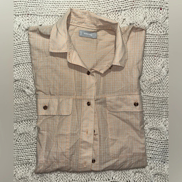 Everlane Plaid Cotton Tourist Shirt Women’s Size S Oversized Pockets Lightweight - Picture 1 of 4